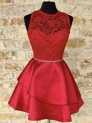 Short Red Lace Corset Prom Dresses, Short Red Lace Corset Formal Corset Homecoming Dresses outfit, Black Wedding Dress