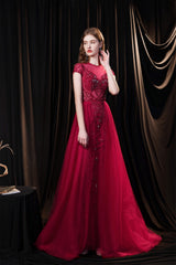 Short Sleeves High Neck Open Back Beading Long Corset Prom Dresses outfit, Evening Dresses 1947S