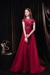 Short Sleeves High Neck Open Back Beading Long Corset Prom Dresses outfit, Evening Dress 1947S
