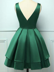 Short V Neck Dark Green Corset Prom Dresses, Short V Neck Dark Green Corset Formal Corset Homecoming Dresses outfit, Formal Dresses 2032