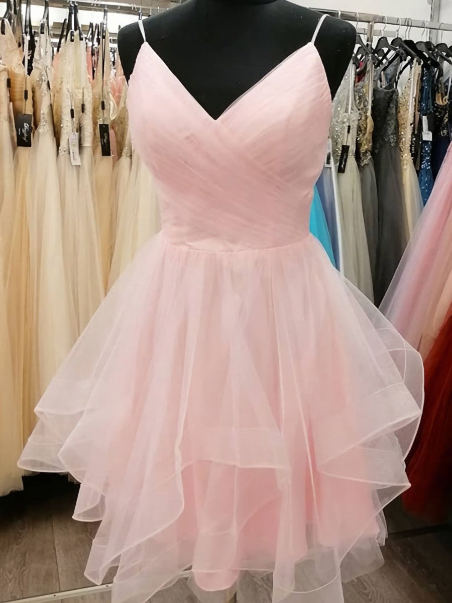 Short V Neck Pink Corset Prom Dresses, Short Pink V Neck Graduation Corset Homecoming Cocktail Dresses outfit, Formal Dress Boutiques Near Me
