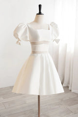 Short White Beaded Corset Prom Dresses, Short White Beaded Corset Formal Corset Homecoming Dresses outfit, Evening Dresses For Weddings