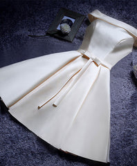 Simple A Line Satin Short Corset Prom Dresses, Corset Formal Corset Bridesmaid Dresses outfit, Dinner Dress