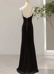 Simple Black Low Back Long Corset Prom Dress, Black Floor Length Party Dress Outfits, Party Dresses For Christmas Party