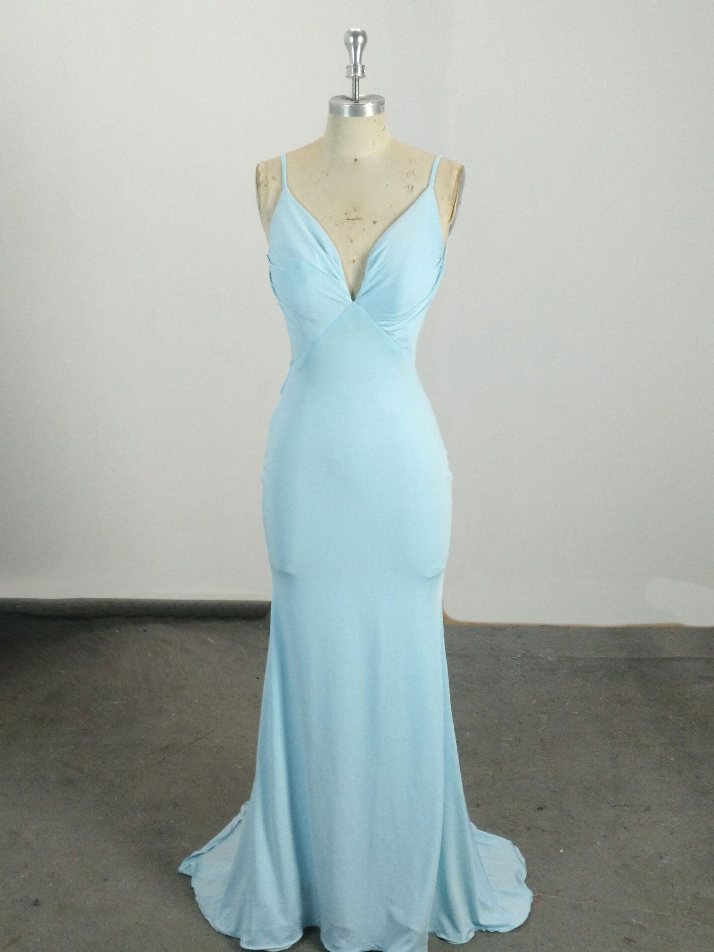 Simple Blue Mermaid Long Corset Prom Dress, Blue Evening Dress outfit, Prom Dresses Blue Long