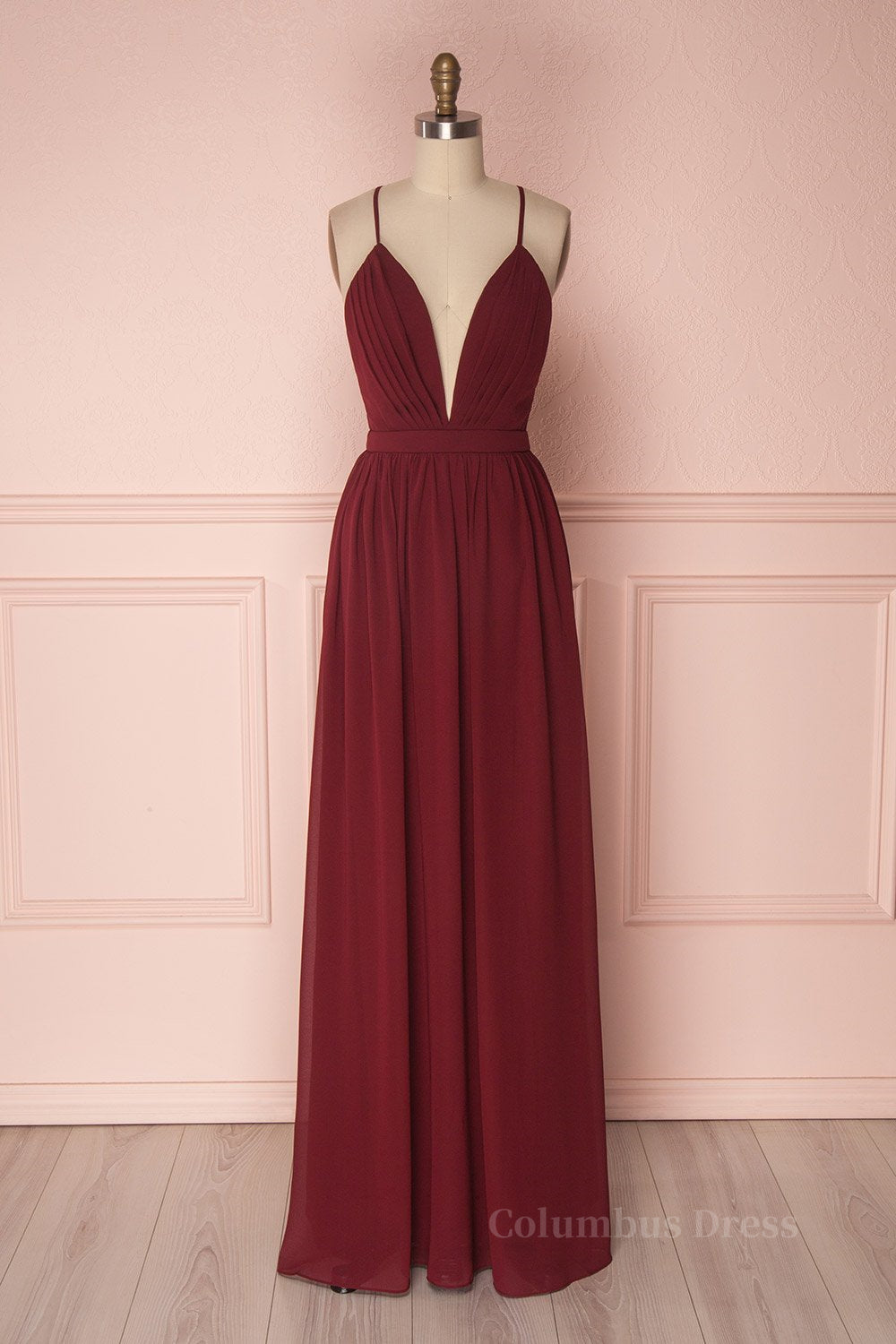 Simple burgundy chiffon long Corset Prom dress burgundy Corset Formal dress outfit, Prom Dresses On Sale