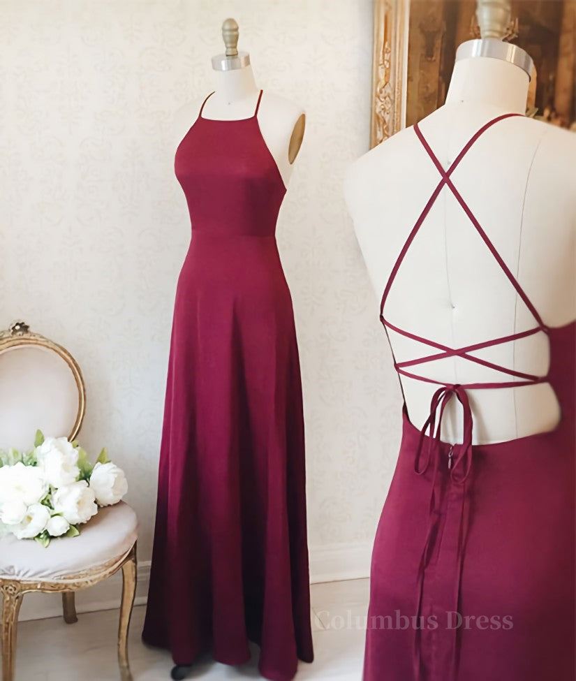 Simple burgundy long Corset Prom dress, burgundy evening dress outfit, Evening Dresses Knee Length