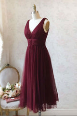 Simple burgundy tulle Corset Prom dress tulle burgundy Corset Formal dress outfit, Sundress