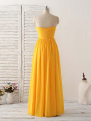 Simple Chiffon Yellow Long Corset Prom Dress Simple Corset Bridesmaid Dress outfit, Formal Dress Wedding