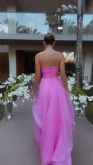 simple pink Corset Prom dress,modest evening dresses outfit, Formal Dress Summer
