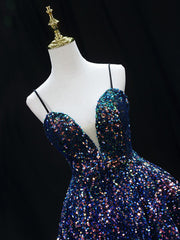 Simple Sequin Blue Short Corset Prom Dress, Blue Corset Homecoming Dress outfit, Evening Dress Designs