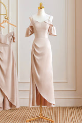 Simple Spaghetti Strap Long Corset Prom Dresses, Pink Corset Bridesmaid Dresses outfit, Bridesmaid Dresses Trends