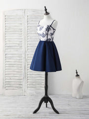 Simple Sweetheart Dark Blue Short Corset Prom Dress Blue Corset Homecoming Dress outfit, Party Dress Dress Code
