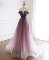 Simple Tulle Off Shoulder Long Corset Prom Dress, Tulle Corset Formal Dress outfit, Prom Dresses Shorts