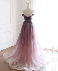 Simple Tulle Off Shoulder Long Corset Prom Dress, Tulle Corset Formal Dress outfit, Prom Dresses Chiffon