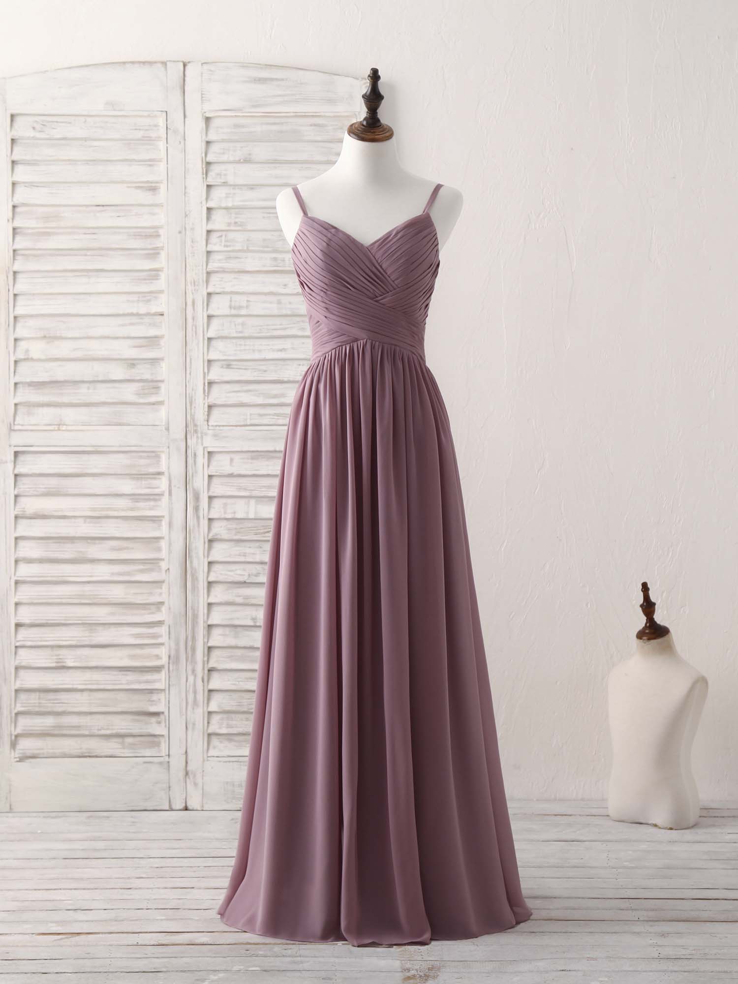 Simple V Neck Chiffon Long Corset Prom Dress Dark Pink Corset Bridesmaid Dress outfit, Party Dresses Glitter