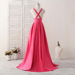 Simple V Neck Long Corset Prom Dress Backless Evening Dress outfit, Formal Dress Attire
