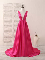 Simple V Neck Satin Long Corset Prom Dress Backless Evening Dress outfit, Fantasy Dress