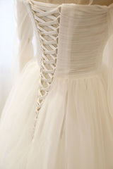 Simple white tulle long Corset Prom dress white tulle Corset Bridesmaid dress outfit, Prom Dresses Black Girls