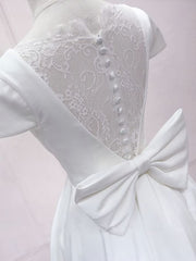 Simple White V Neck Lace Short Corset Prom Dress, White Corset Bridesmaid Dress outfit, Dinner Dress