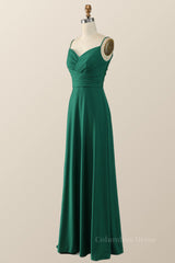 Simply Green Pleated Satin Long Corset Bridesmaid Dress outfit, Bridesmaid Dress Green