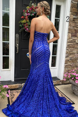Sky Blue Sequins Strapless Long Corset Prom Dress outfits, Sky Blue Sequins Strapless Long Prom Dress