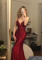 Spaghetti Straps Mermaid Long Corset Prom Dress outfits, Debutant Dress