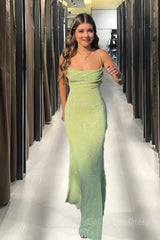 Spaghetti Straps Sparkly Long Corset Prom Dresses Mermaid Corset Prom Dress outfits, Spaghetti Straps Sparkly Long Prom Dresses Mermaid Prom Dress