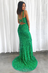 Sparkly Green Mermaid Sequin Long Corset Prom Dress outfits, Sparkly Green Mermaid Sequin Long Prom Dress