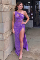 Sparkly Lilac Sequins Cut-Out Long Corset Prom Dress outfits, Sparkly Lilac Sequins Cut-Out Long Prom Dress