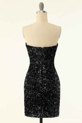 Sparkly Sequined Cocktail Dress,Short Sky Blue Black Hoco Dresses outfit, Homecoming Dress Vintage