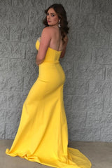 Sparkly Yellow Sweetheart Long Corset Prom Dress with Beading outfit, Sparkly Yellow Sweetheart Long Prom Dress with Beading