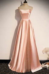 strapless pink satin long party dress Corset Formal Corset Prom dress outfits, Party Dresses Australia