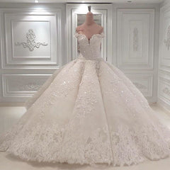 Strapless Sparkle Luxurious Train See through Corset Ball Gown Corset Wedding Dress outfit, Wedding Dress For