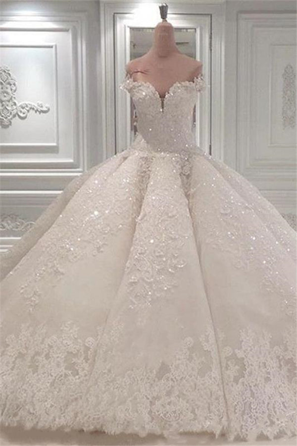 Strapless Sparkle Luxurious Train See through Corset Ball Gown Corset Wedding Dress outfit, Wedding Dresses Different