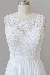 Straps Lace A-line Boho Corset Wedding Dress outfit, Wedding Dresses Classic