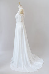 Straps Lace A-line Boho Corset Wedding Dress outfit, Wedding Dress Classic