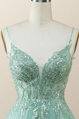 Straps Mint Green Tulle A-line Short Corset Homecoming Dress outfit, Prom Dress Elegant