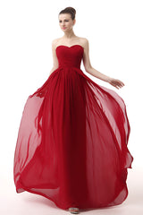 Sweetheart A-line Ruched Chiffon Long Corset Prom Dresses outfit, Party Dresses Jumpsuits