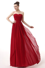 Sweetheart A-line Ruched Chiffon Long Corset Prom Dresses outfit, Party Dresses And Jumpsuits