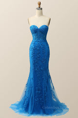 Sweetheart Blue Lace Mermaid Dress outfit, Evening Dress Green