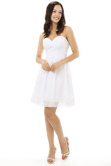 Sweetheart Neck Chiffon Knee Length Corset Homecoming Dresses outfit, Formal Dresses Classy
