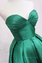 Sweetheart Neck Green High Low Corset Prom Dresses, Green High Low Graduation Corset Homecoming Dresses outfit, Off Shoulder Prom Dress