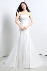 Sweetheart Off The Shoulder Pleated Simple Corset Wedding Dresses outfit, Wedding Dress For Bride