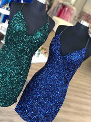 Tight Dark Green Sequins Party Dress Bodycon Dresses outfit, Hoco