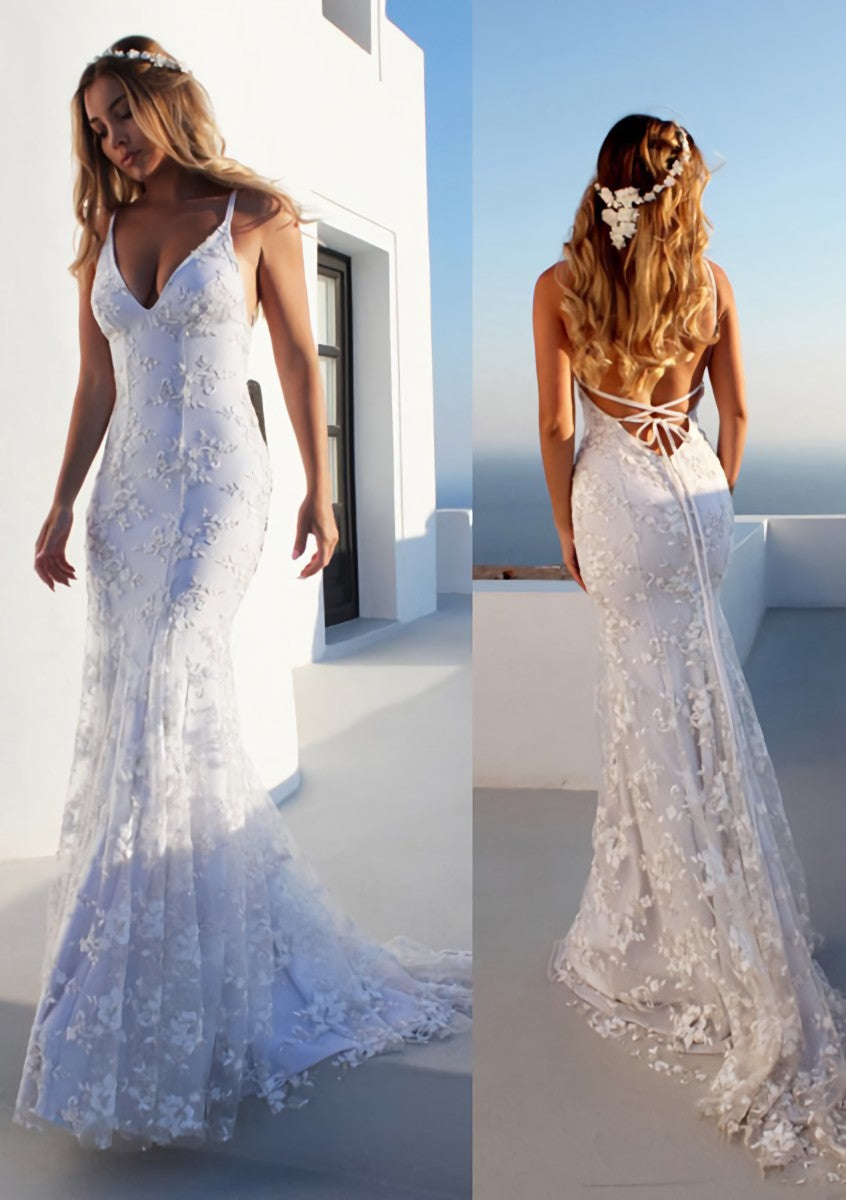 Trumpet/Mermaid Spaghetti Straps Court Train Lace Corset Prom Dress outfits, Bridesmaid Dresses Color Palettes
