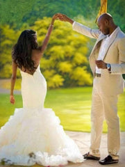 Trumpet/Mermaid Sweetheart Court Train Organza Corset Wedding Dresses outfit, Wedding Dresses Short Bride