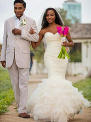Trumpet/Mermaid Sweetheart Court Train Organza Corset Wedding Dresses outfit, Wedding Dress Short Bride