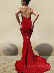 Trumpet/Mermaid Sweetheart Court Train Velvet Sequins Corset Prom Dresses With Ruffles Gowns, Fall Wedding Color
