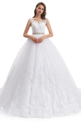 Tulle Backless Appliques beading Corset Wedding Dresses outfit, Wedding Dresses No Sleeves
